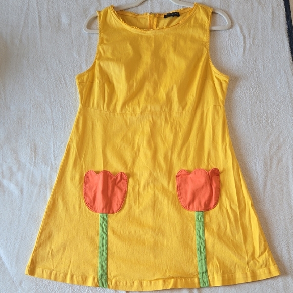 Smak Parlour UNIQUE VINTAGE KAWAII Yellow DRESS CUTE BOLD ARTSY BOLD RETRO LARGE - Picture 3 of 13